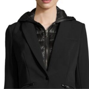 $298 Veronica Beard quilted down puffer black dickey jacket insert sz 00-14
